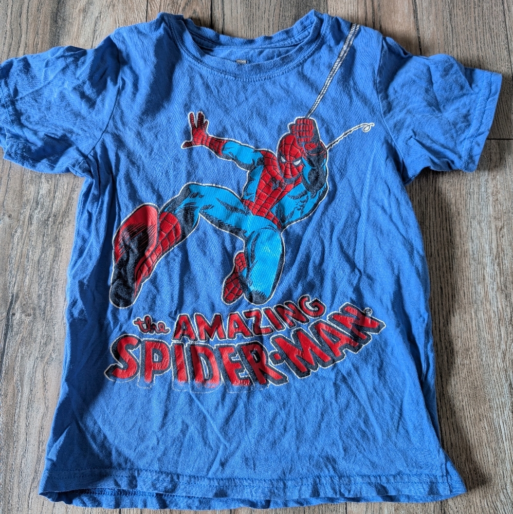 MARVEL Graphic Tee Spider-Man Blue Short Sleeve Tee Size 7